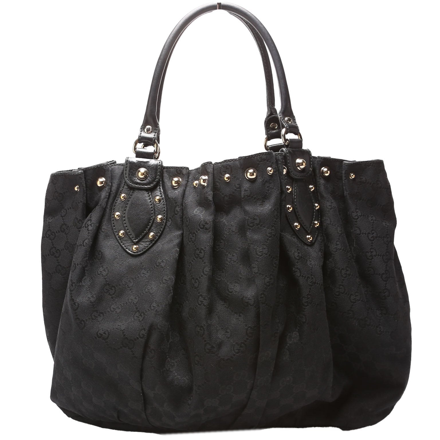 203626 GG Canvas Studded Pelham Tote Large Black
