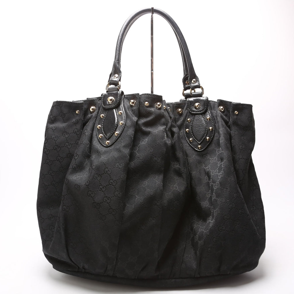 203626 GG Canvas Studded Pelham Tote Large Black