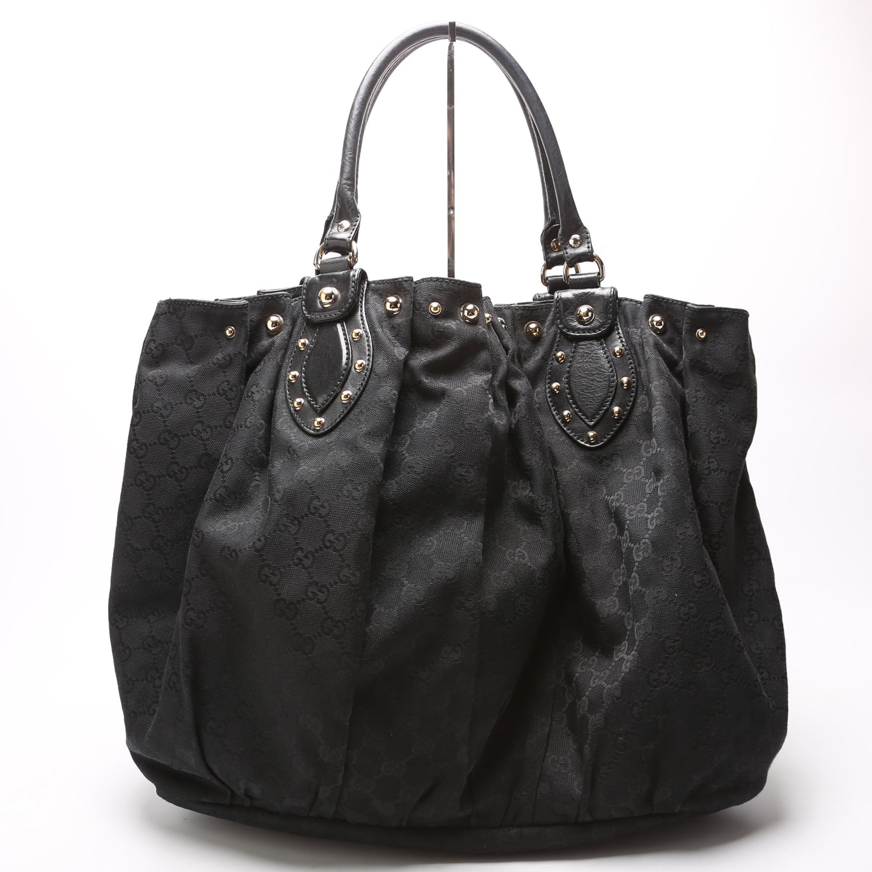 203626 GG Canvas Studded Pelham Tote Large Black