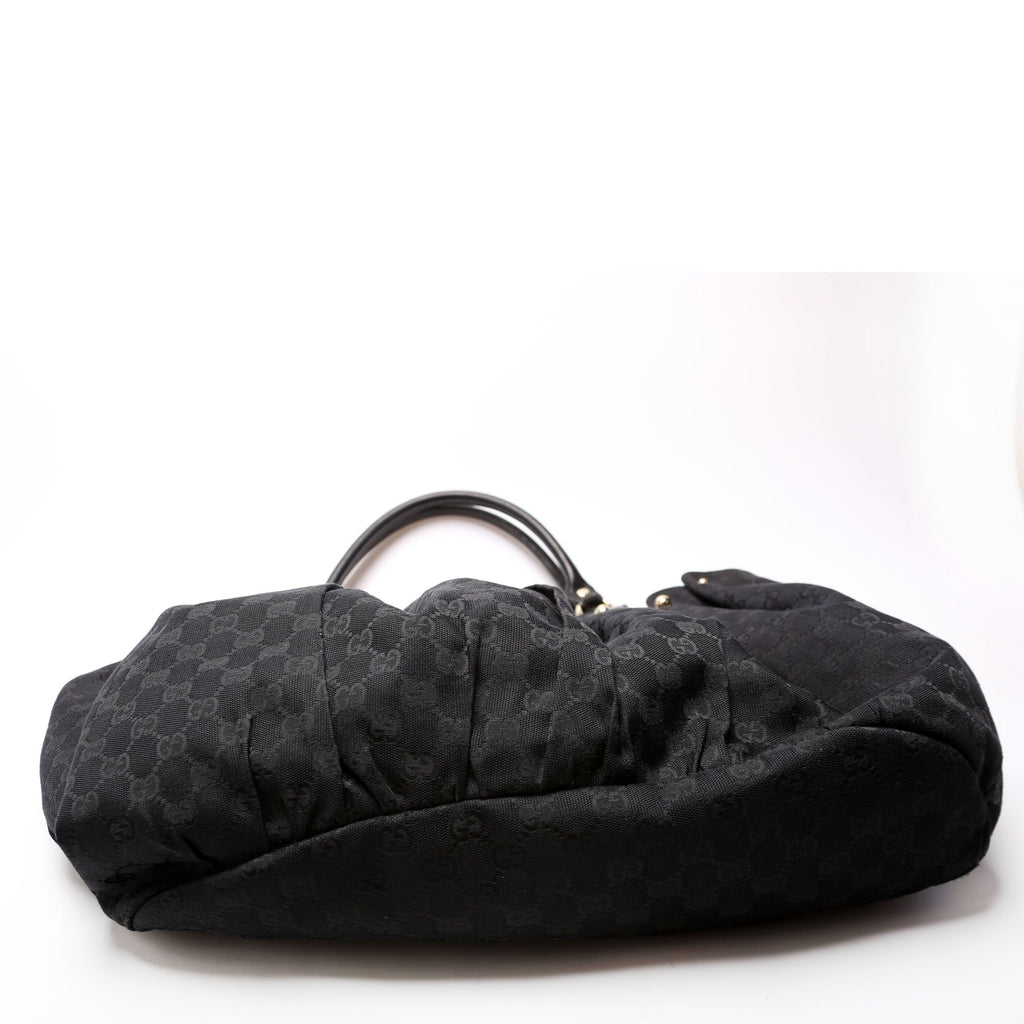 203626 GG Canvas Studded Pelham Tote Large Black
