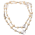 CC Graduated Pearl/Crystal Long Necklace Silver