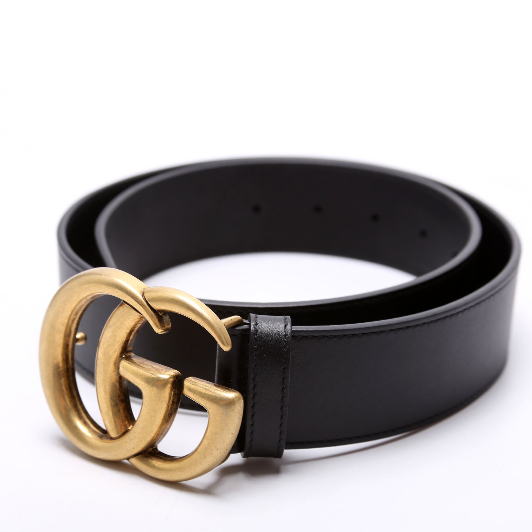 400593 Marmont GG Leather Belt Size 75/30 Black