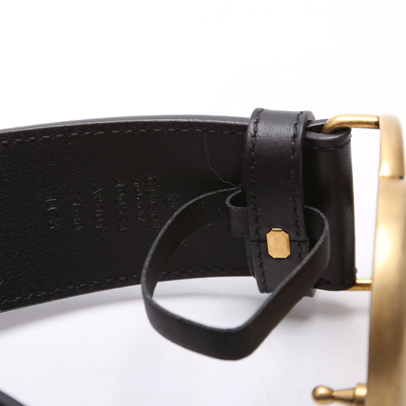 400593 Marmont GG Leather Belt Size 75/30 Black