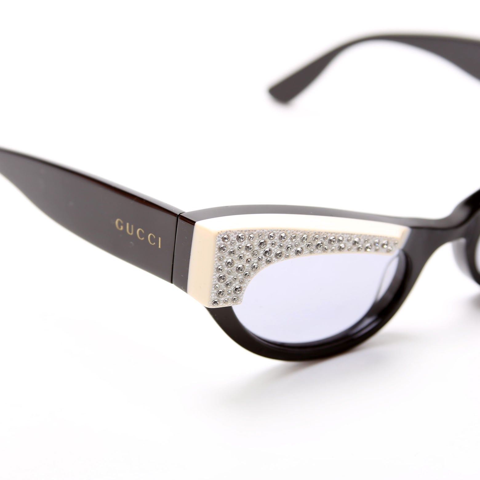 Gucci GG1167S Crystal Sunglasses Black/Cream