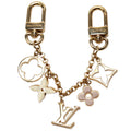 Fleur De Monogram Bag Charm Chain Gold/Beige