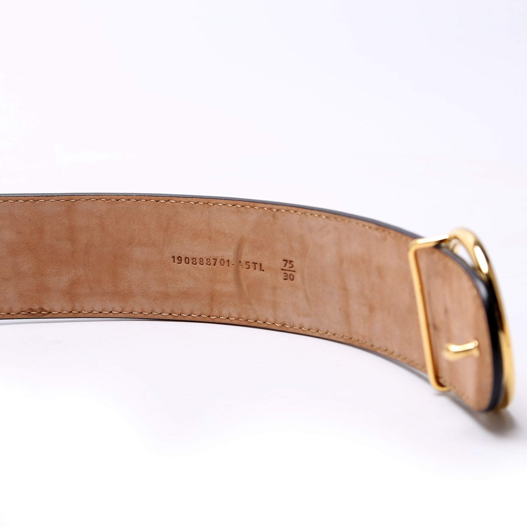 F Is Fendi FF Embossed Belt Size 75/30 Brown/Black