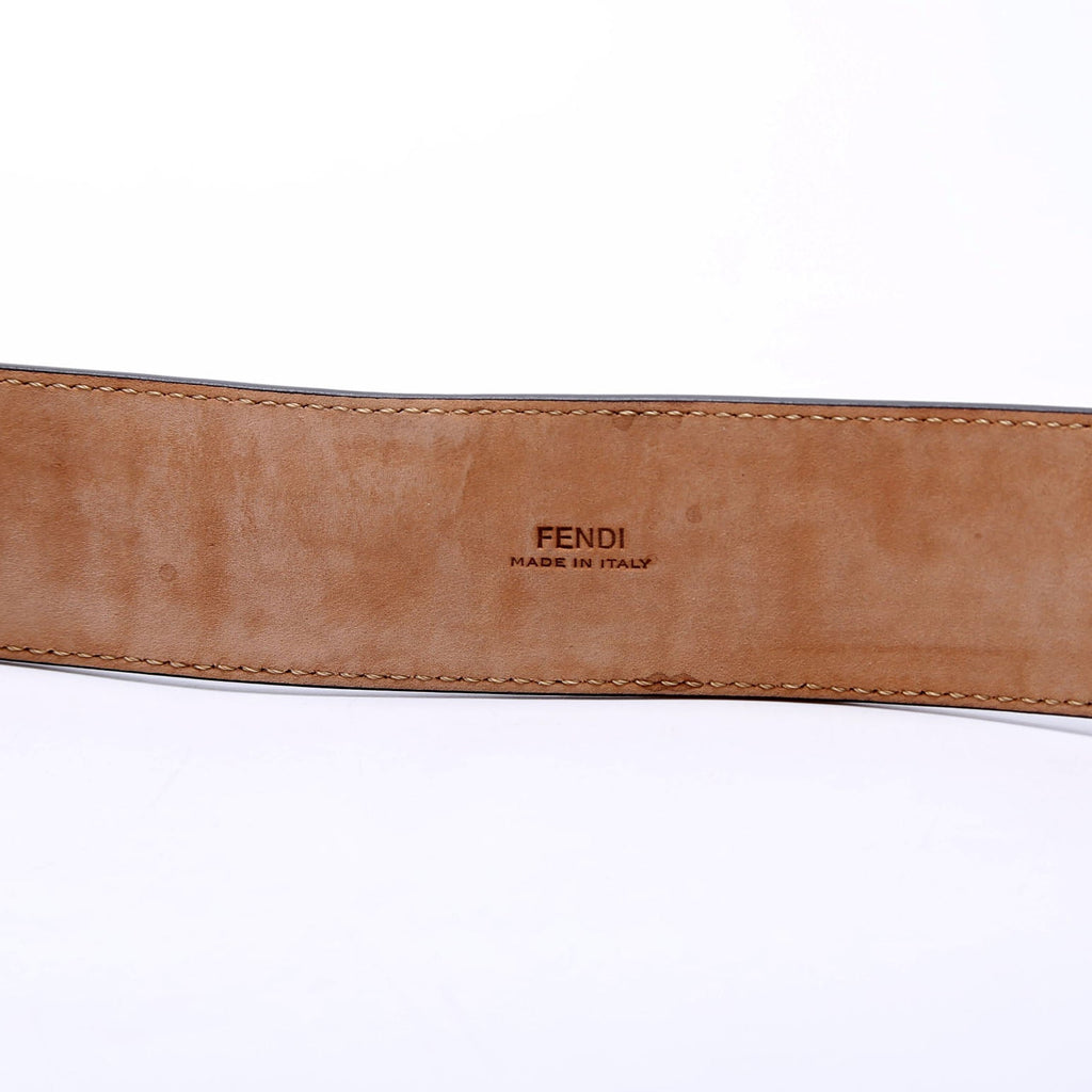F Is Fendi FF Embossed Belt Size 75/30 Brown/Black