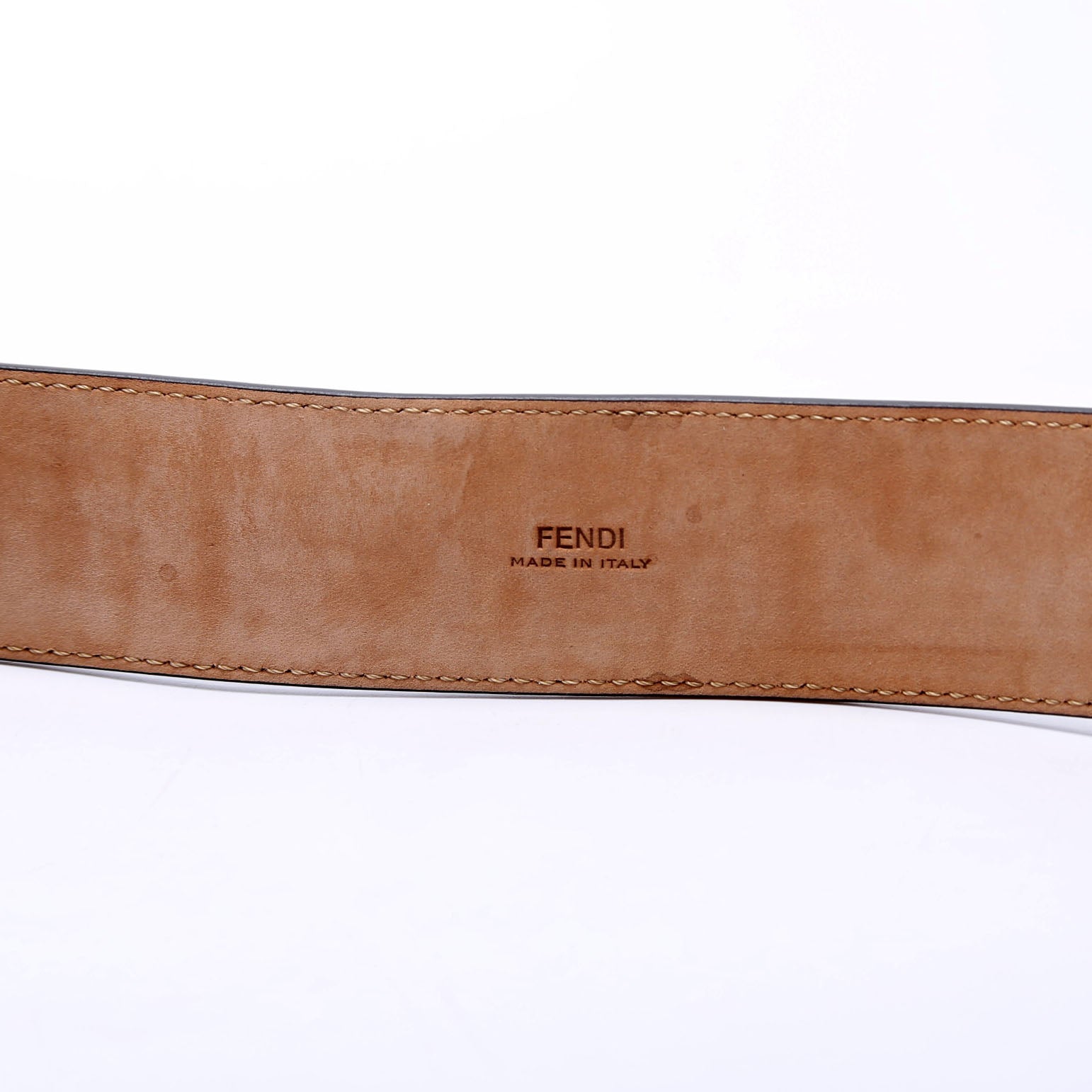F Is Fendi FF Embossed Belt Size 75/30 Brown/Black