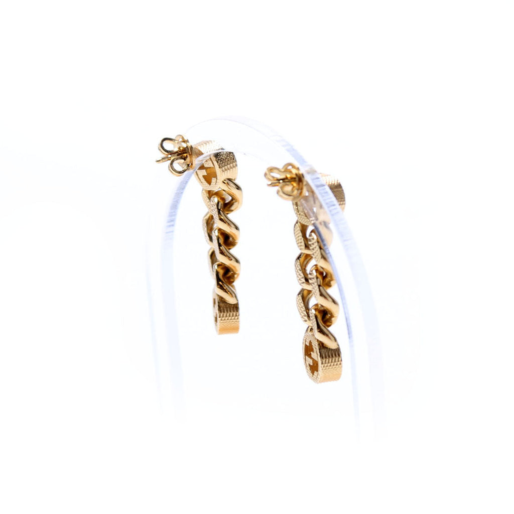 Interlocking G Chain Link Drop Earrings Gold