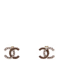 CC Crystal Pearl Stud Earrings Silver/Pearl
