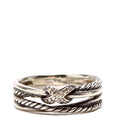 X Crossover Band Ring Size 9 925/Pave
