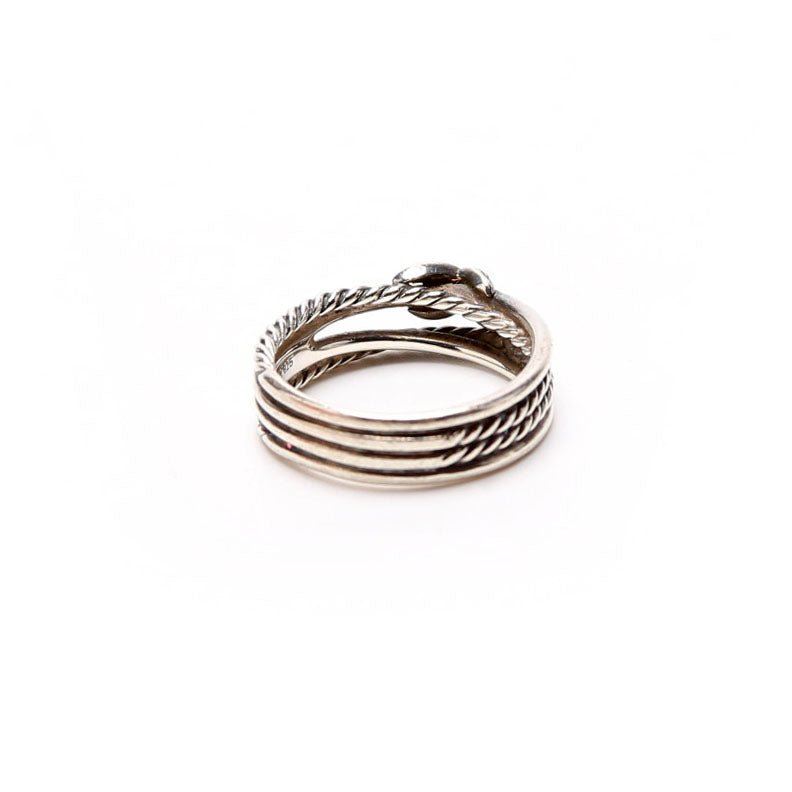 X Crossover Band Ring Size 9 925/Pave