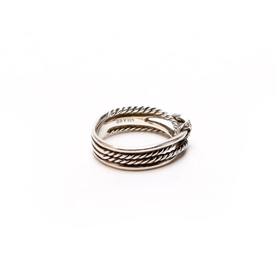 X Crossover Band Ring Size 9 925/Pave