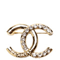 CC Logo Metal/Rhinestone Brooch 2024 Gold