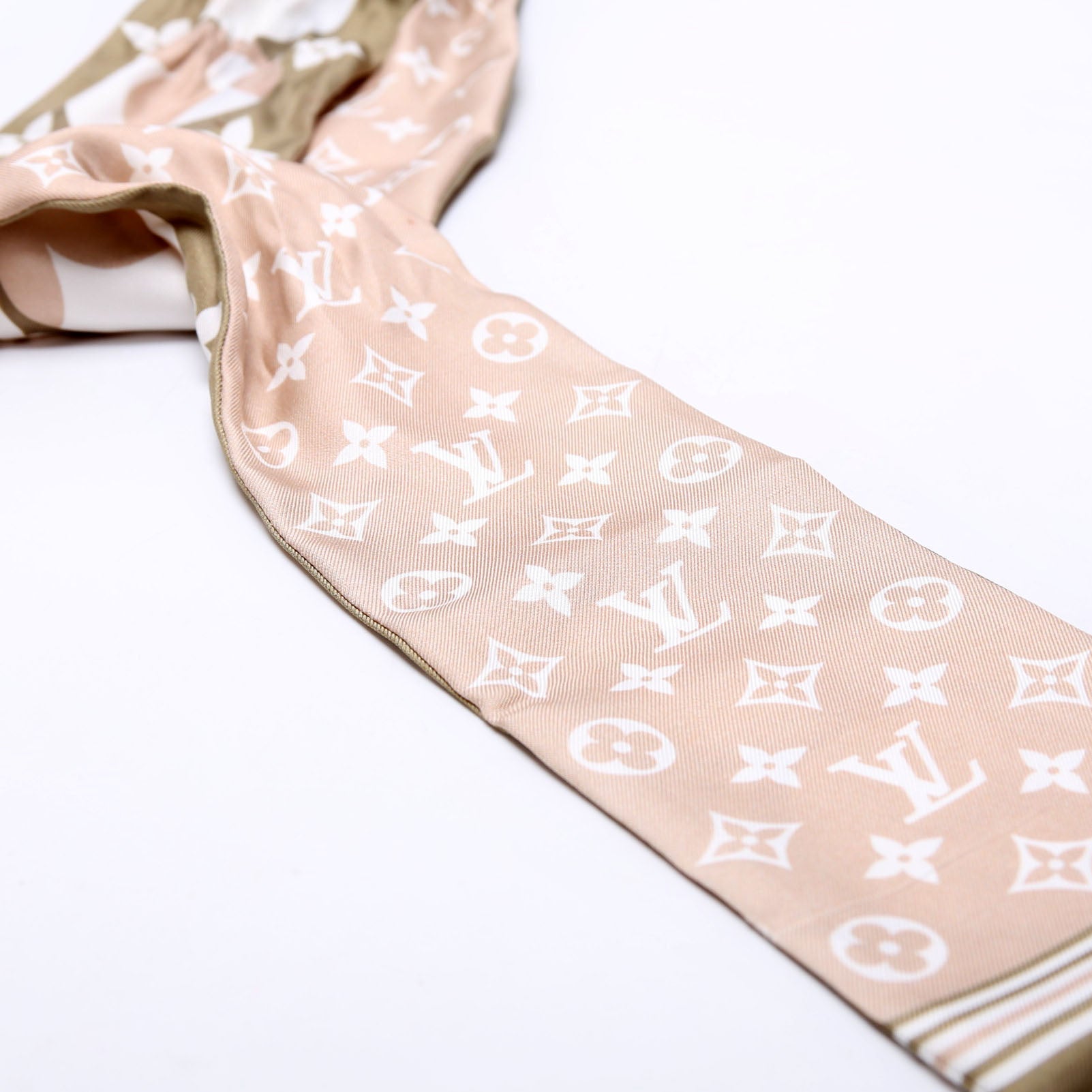 Monogram Marbles Bandeau Silk Scarf Green/Beige