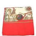 Au Fil De La Soie Silk Scarf 90 Red/Multicolor