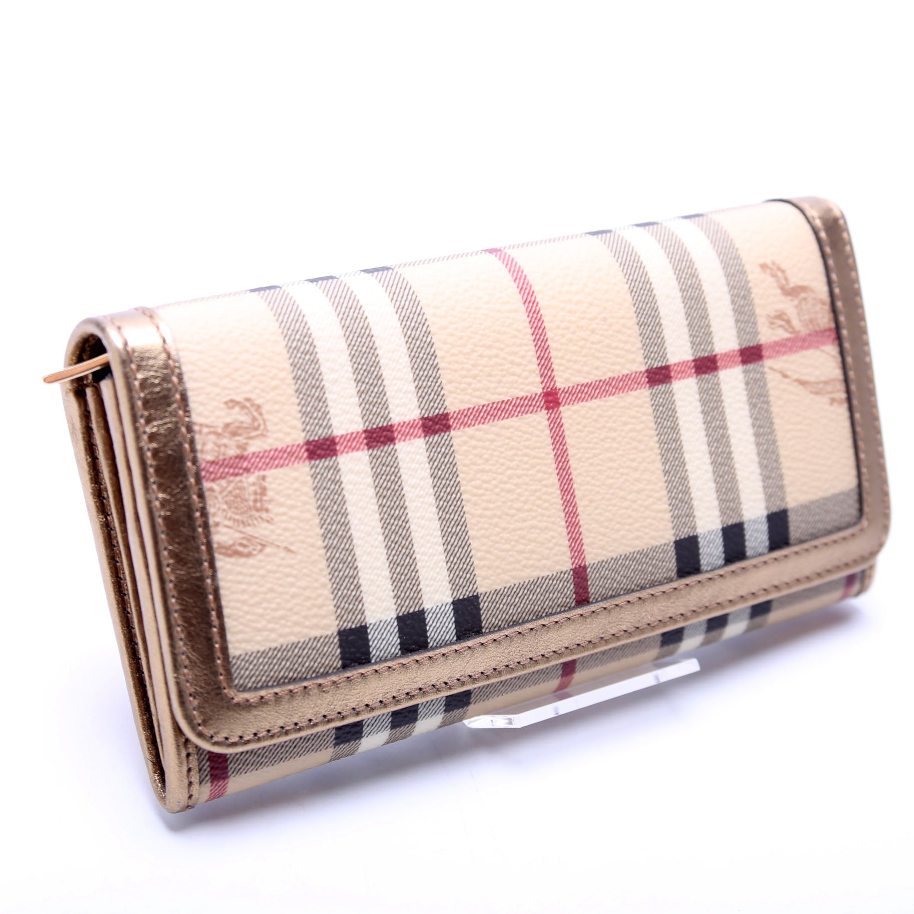 3689954 Haymarket Check Continental Penrose Wallet Beige