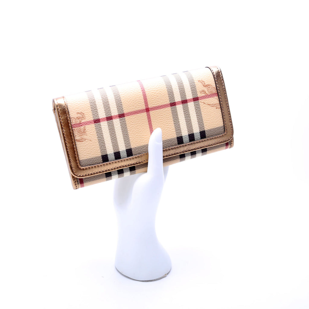 3689954 Haymarket Check Continental Penrose Wallet Beige