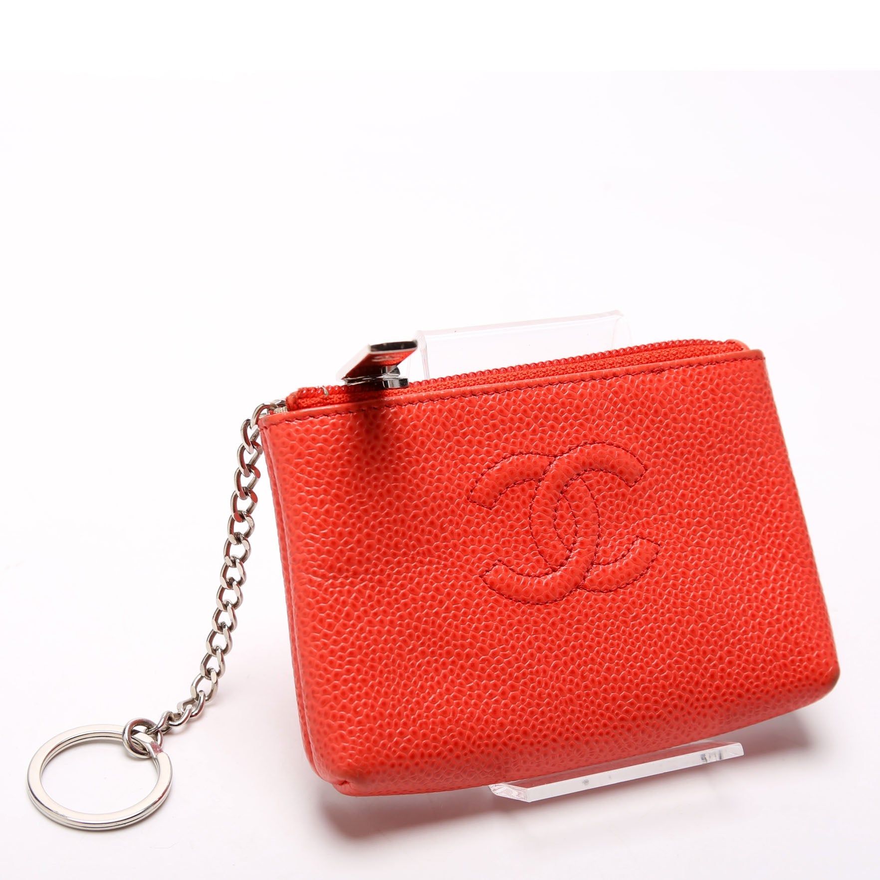 Timeless CC Key HOlder Caviar Coral