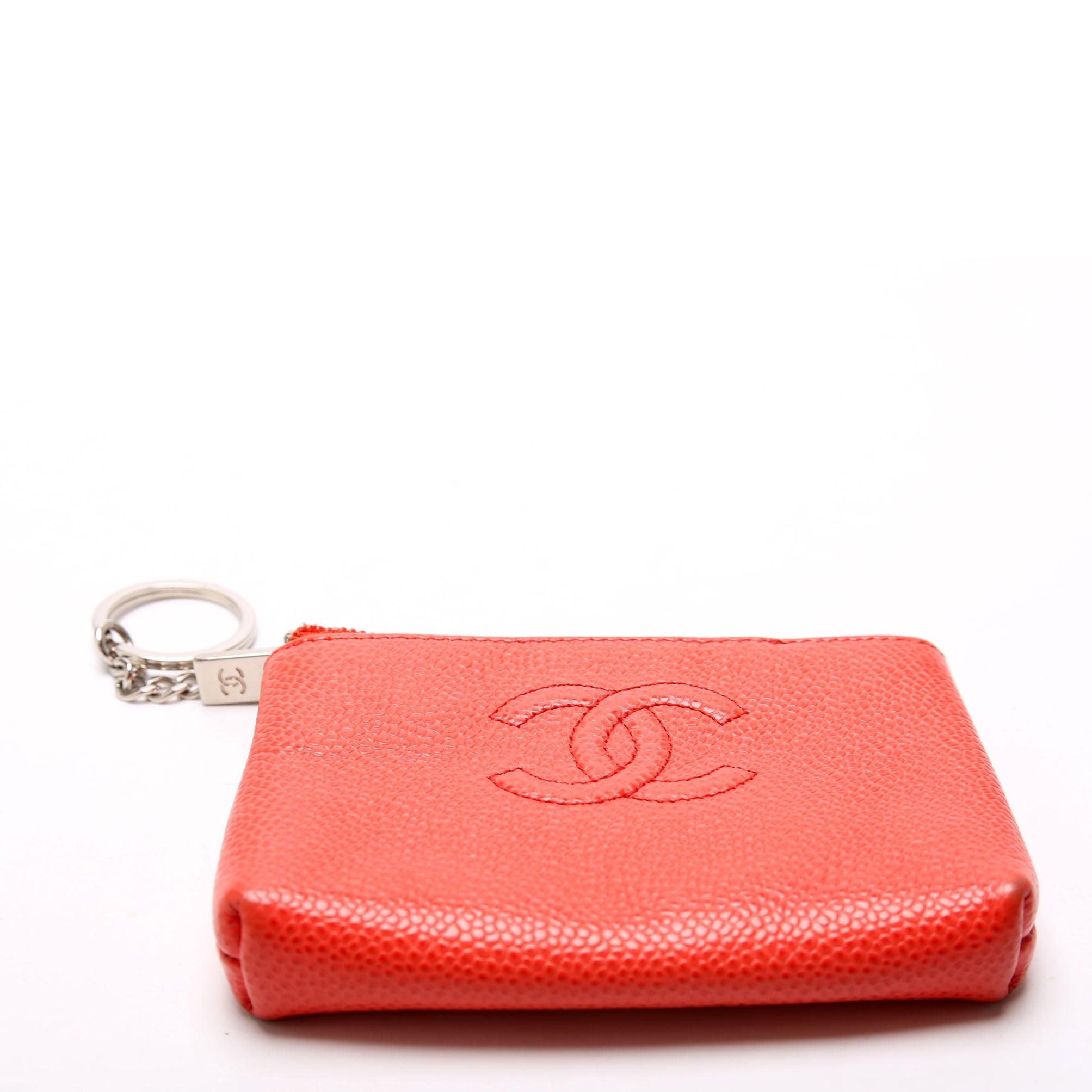 Timeless CC Key HOlder Caviar Coral