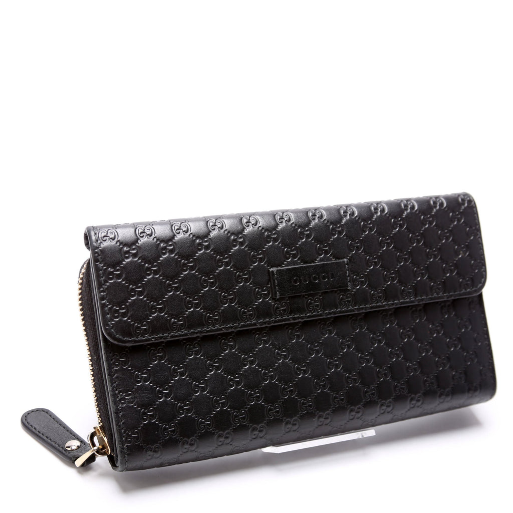 449396 Miroguccissima Continental Flap Wallet Black