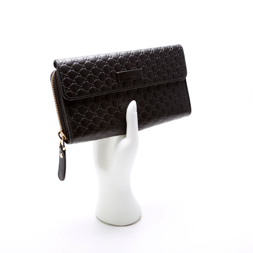 449396 Miroguccissima Continental Flap Wallet Black
