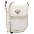 1BH185 Cleo Brushed Leather Mini Crossbody White