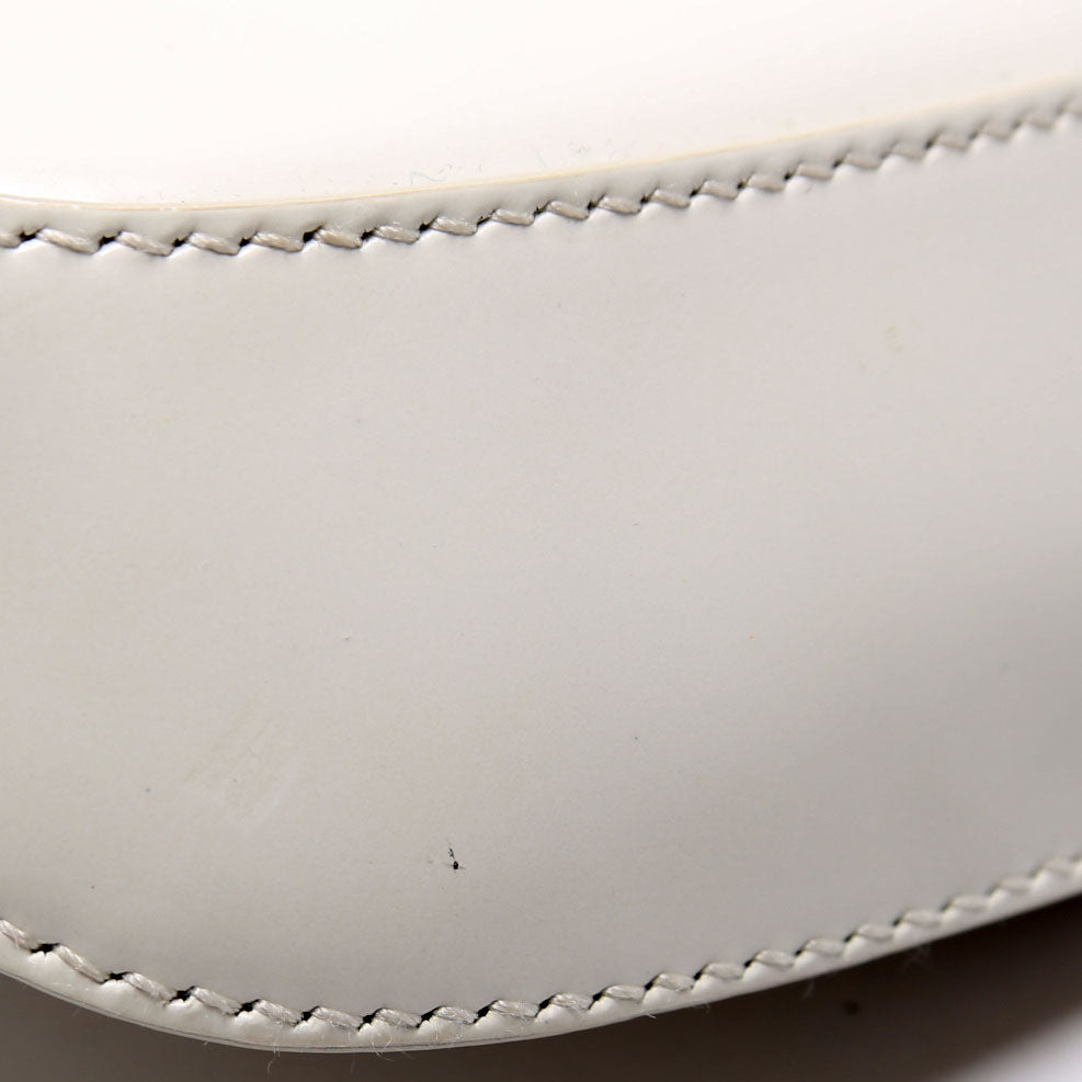 1BH185 Cleo Brushed Leather Mini Crossbody White