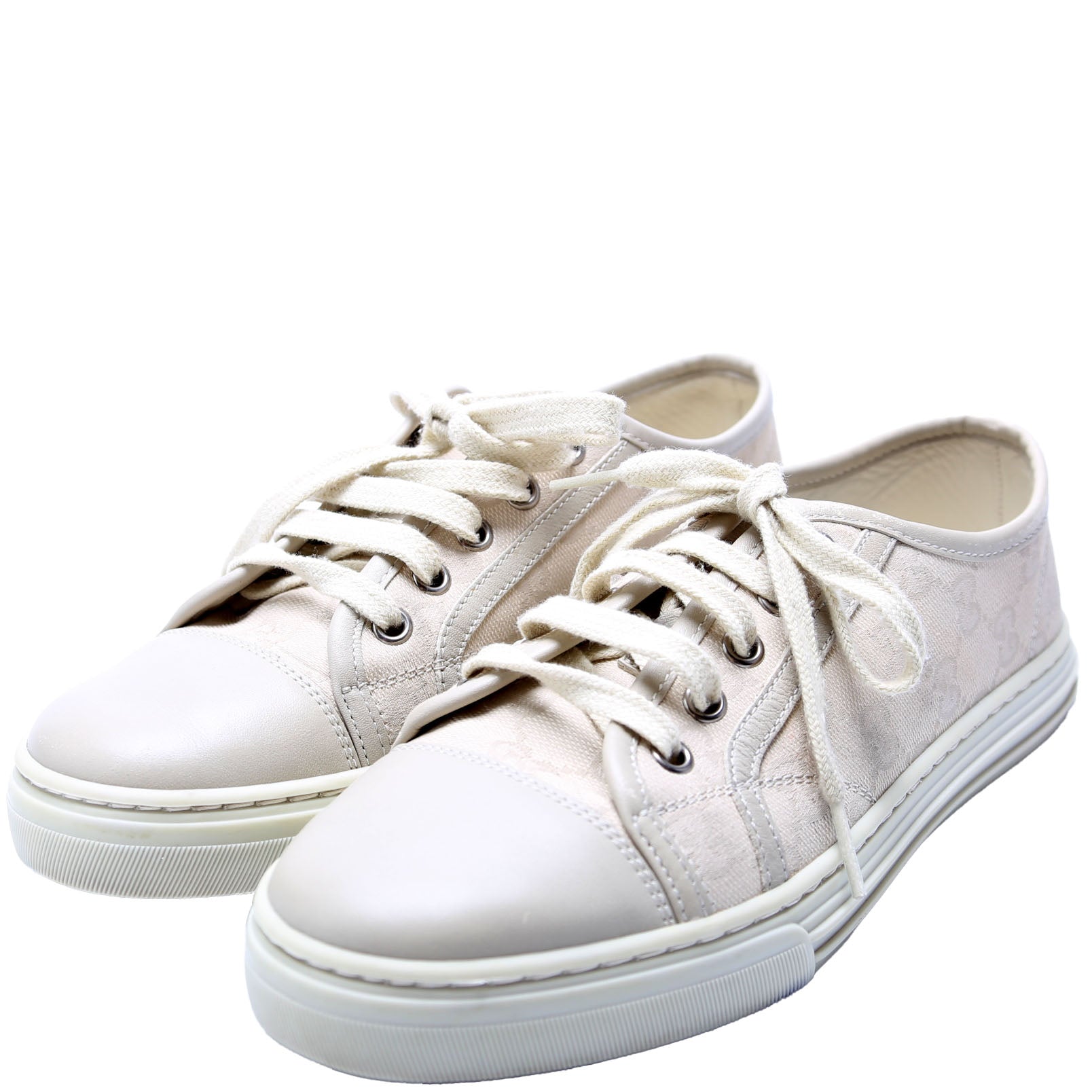 Gucci GG Canvas Low Top Sneakers Size 37 Grey