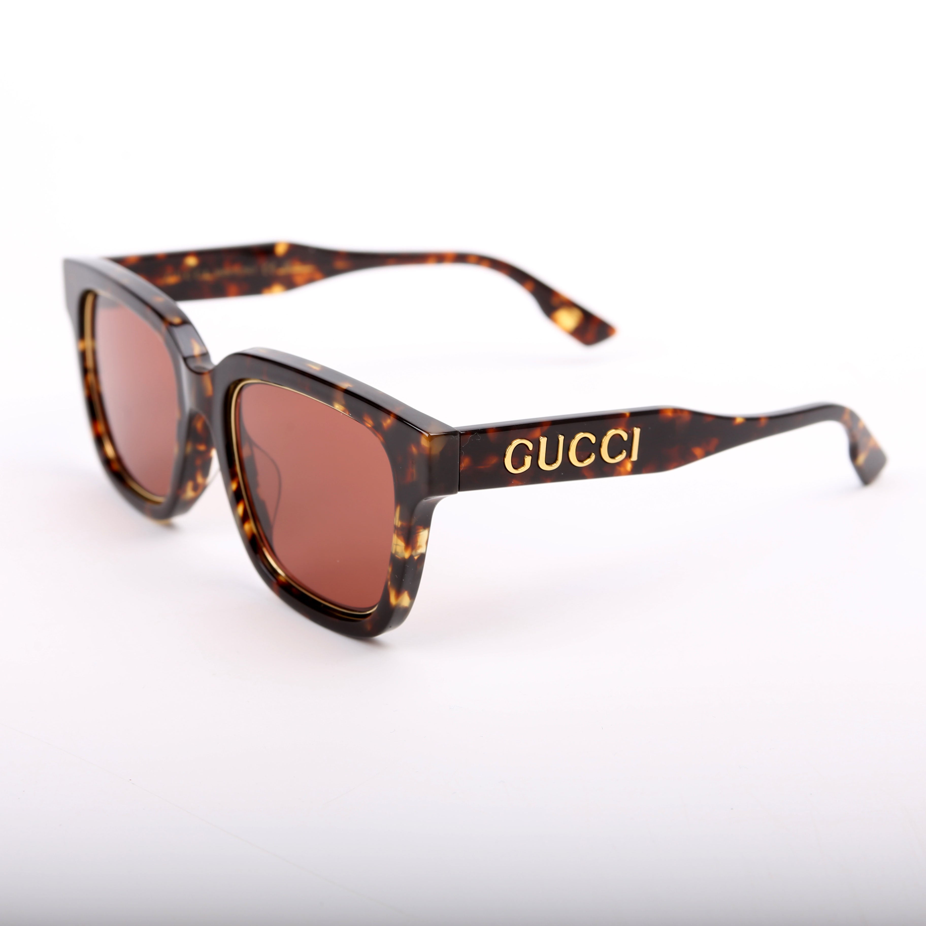 Gucci GG1136S Havana Square Sunglasses Tortoise