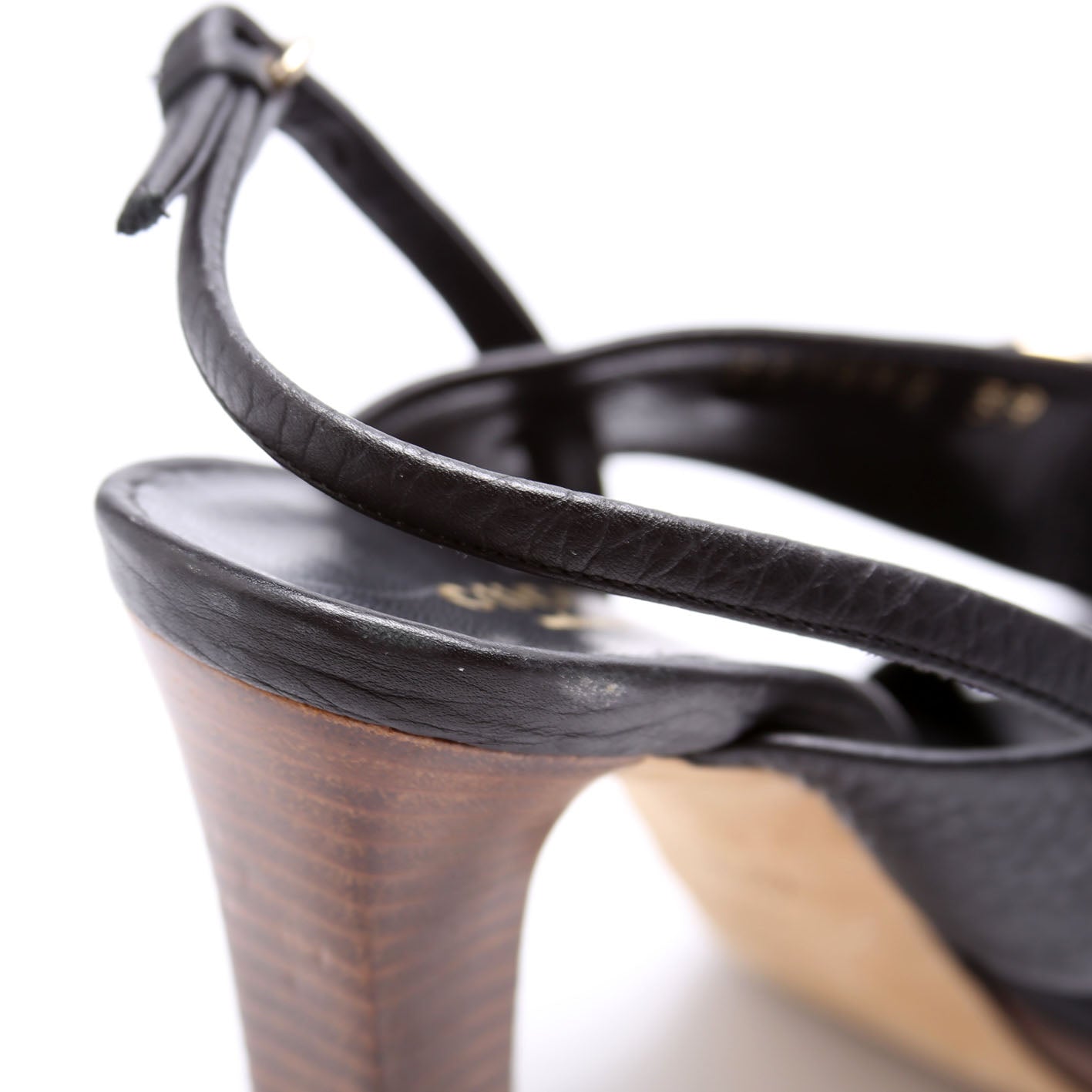 Horsebit Bamboo Sandal Heels Size 39