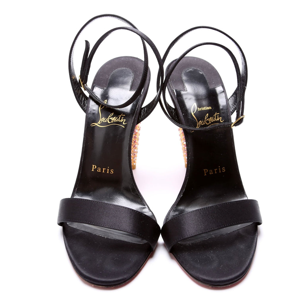 Lipstrass Queen 100MM Satin Sandals Size 38