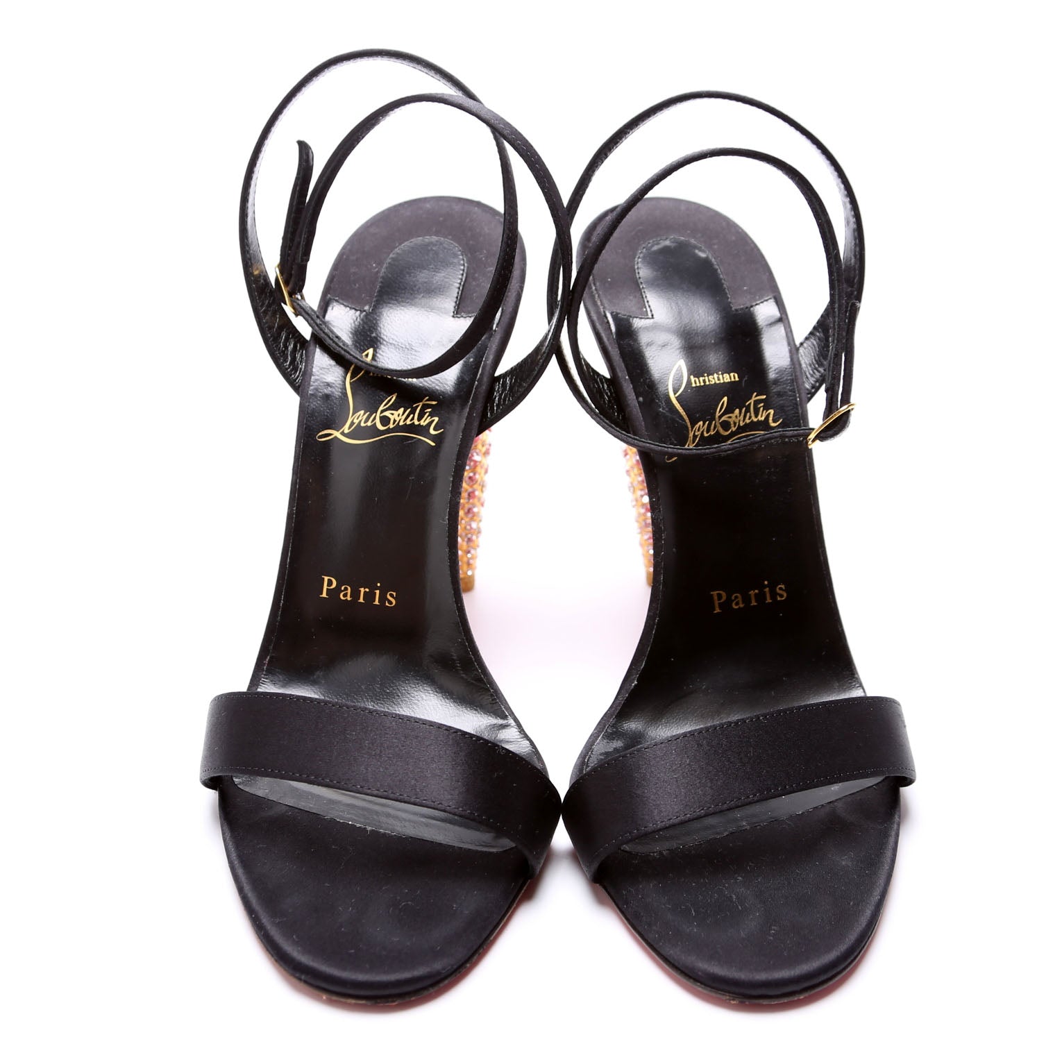Lipstrass Queen 100MM Satin Sandals Size 38