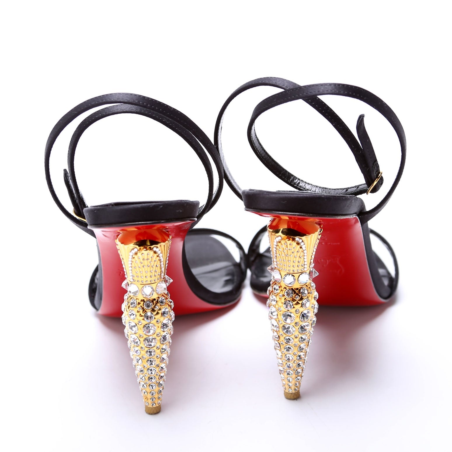 Lipstrass Queen 100MM Satin Sandals Size 38