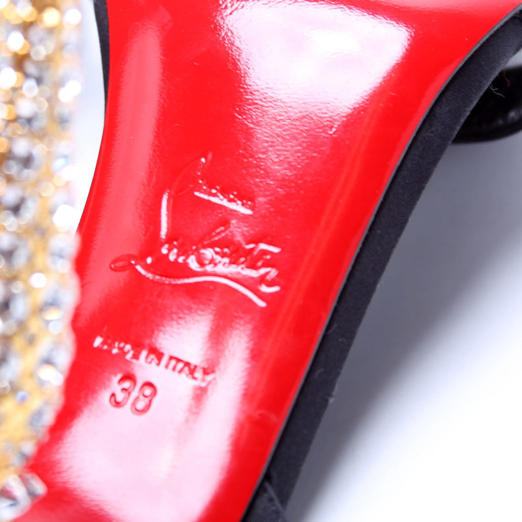 Lipstrass Queen 100MM Satin Sandals Size 38