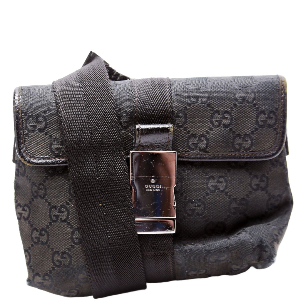 Gucci 449174 GG Canvas Belt Bag Black