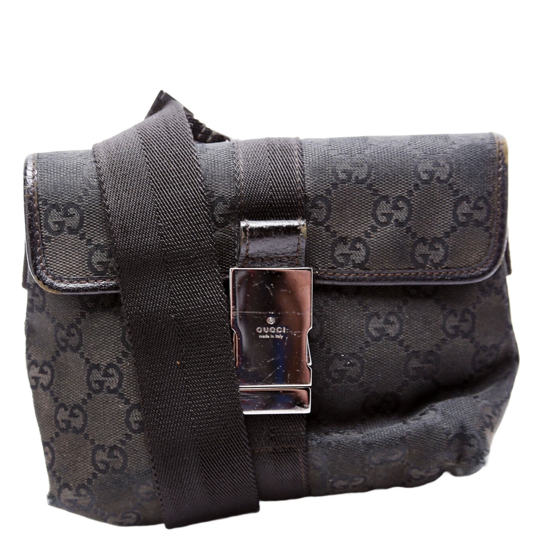 Gucci 449174 GG Canvas Belt Bag Black