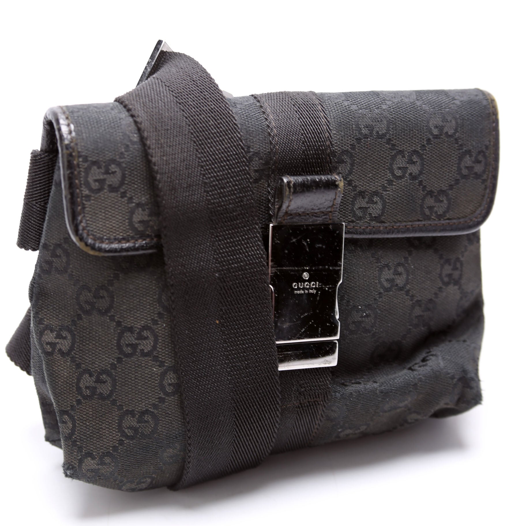 Gucci 449174 GG Canvas Belt Bag Black
