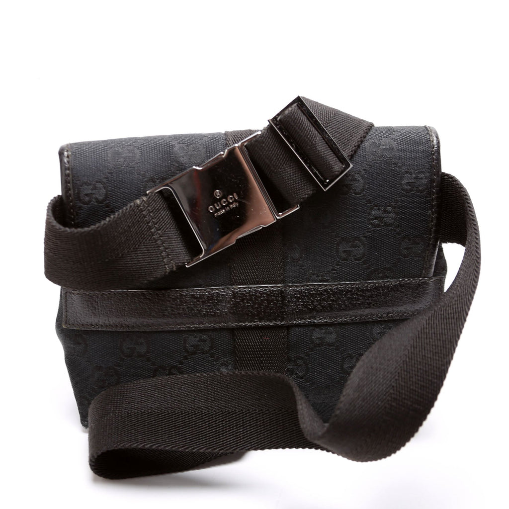 Gucci 449174 GG Canvas Belt Bag Black
