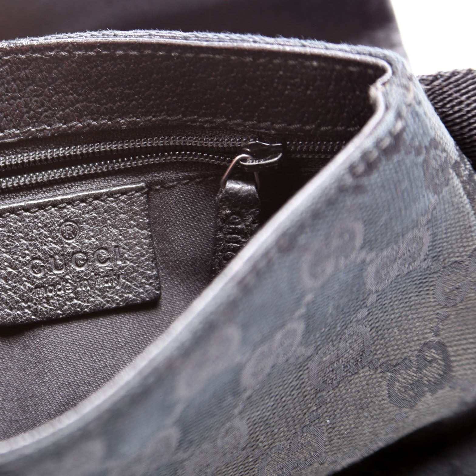 Gucci 449174 GG Canvas Belt Bag Black
