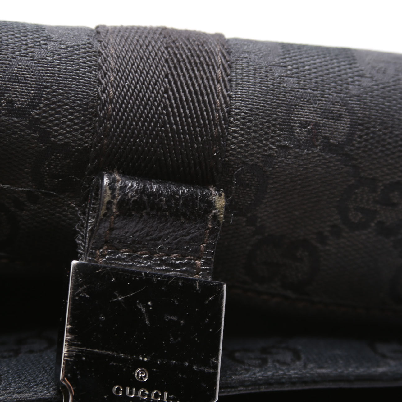 Gucci 449174 GG Canvas Belt Bag Black