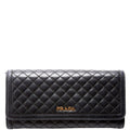 Quilted Calfskin Chain Wallet Black