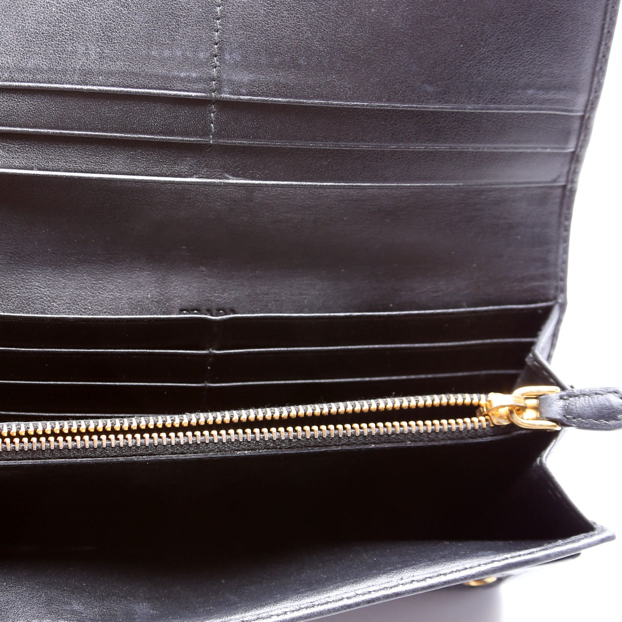 Quilted Calfskin Chain Wallet Black