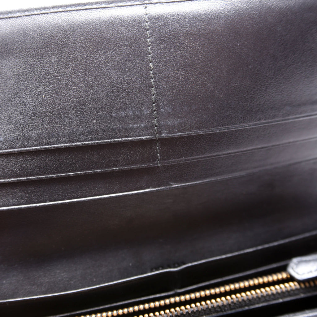 Quilted Calfskin Chain Wallet Black