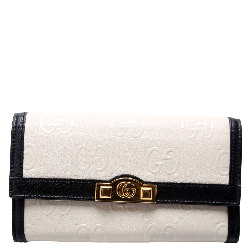 Gucci 676151 Jumbo GG Wallet Beige/Black