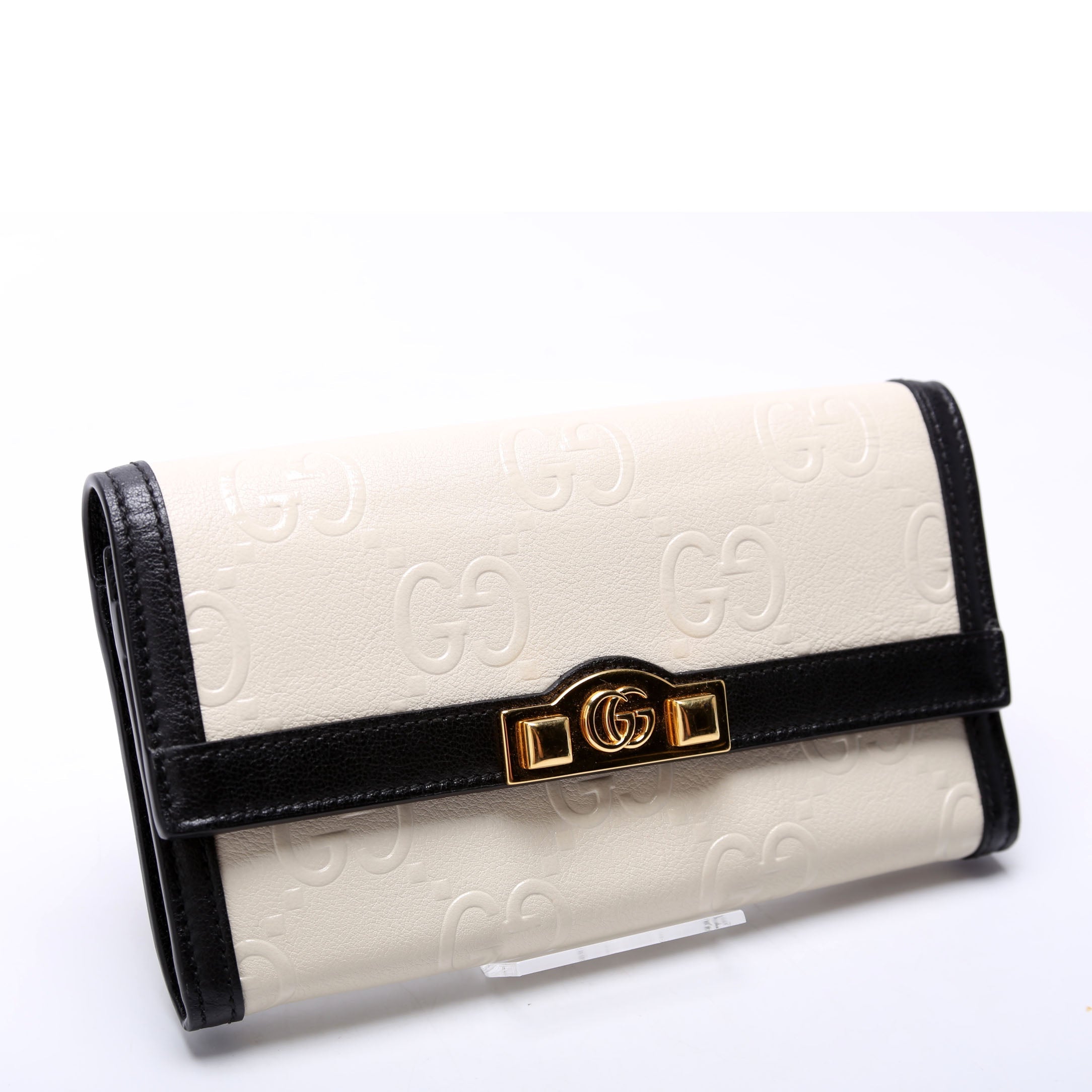 Gucci 676151 Jumbo GG Wallet Beige/Black