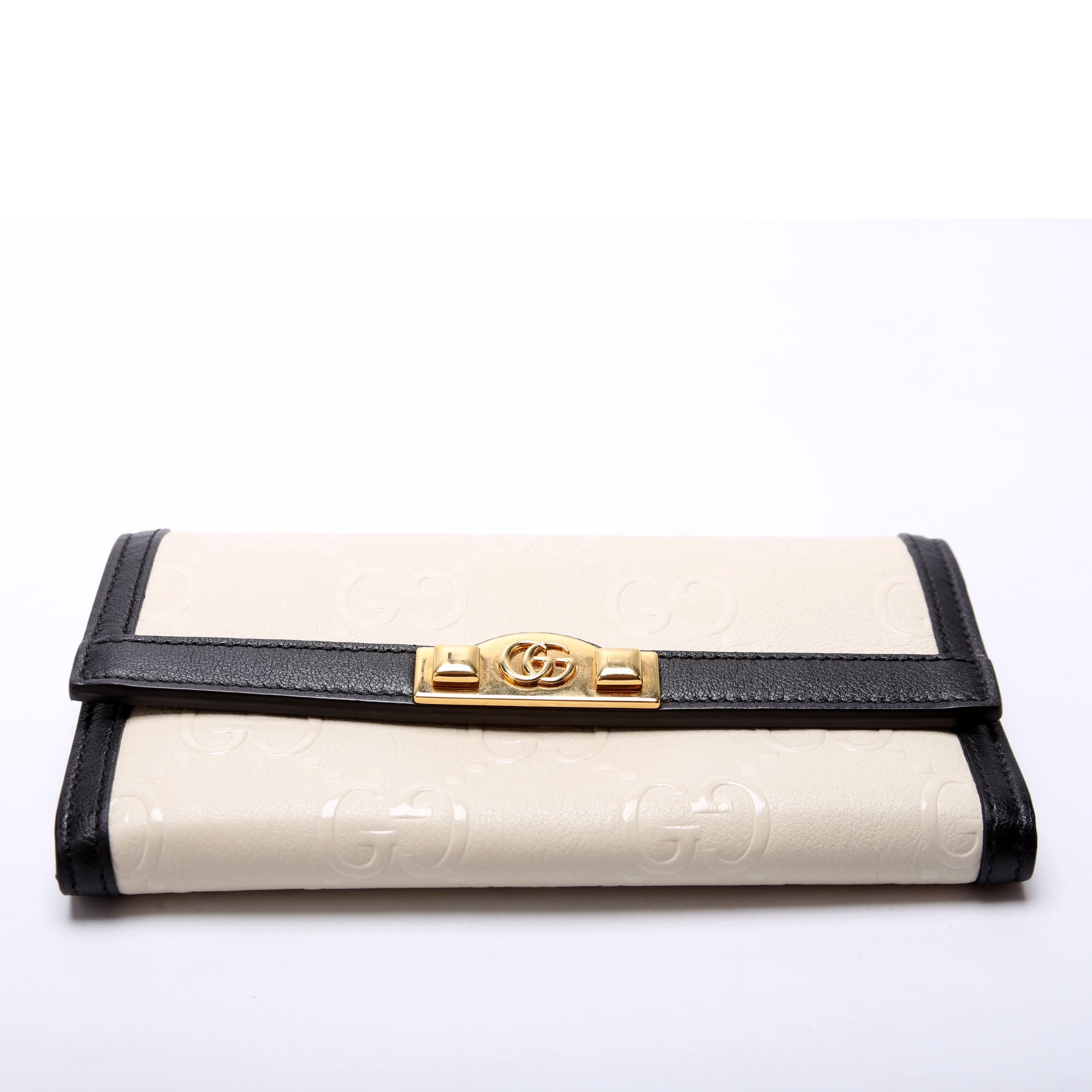 Gucci 676151 Jumbo GG Wallet Beige/Black