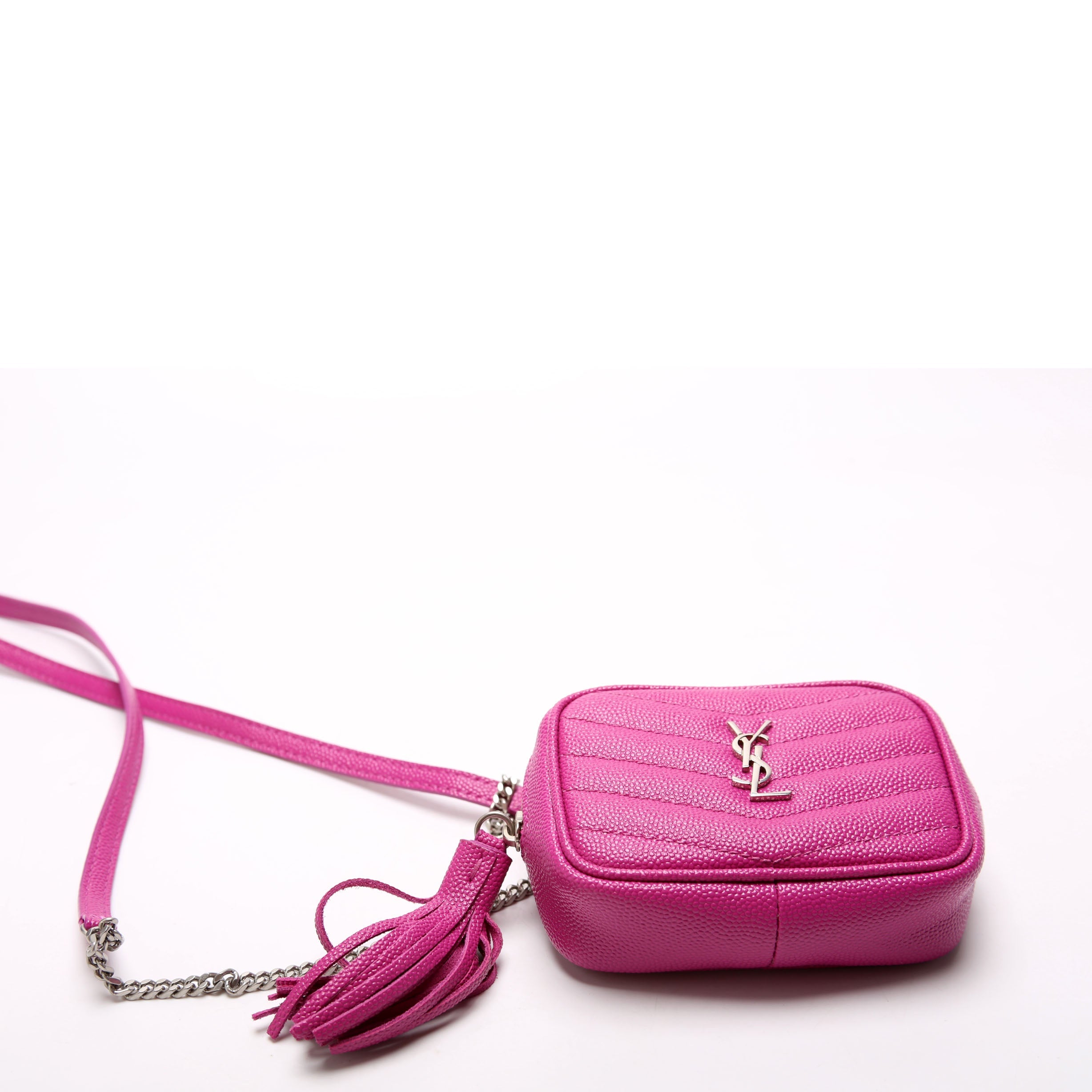 635088 Lou Baby Camera Bag Grain De Poudre Fuscia