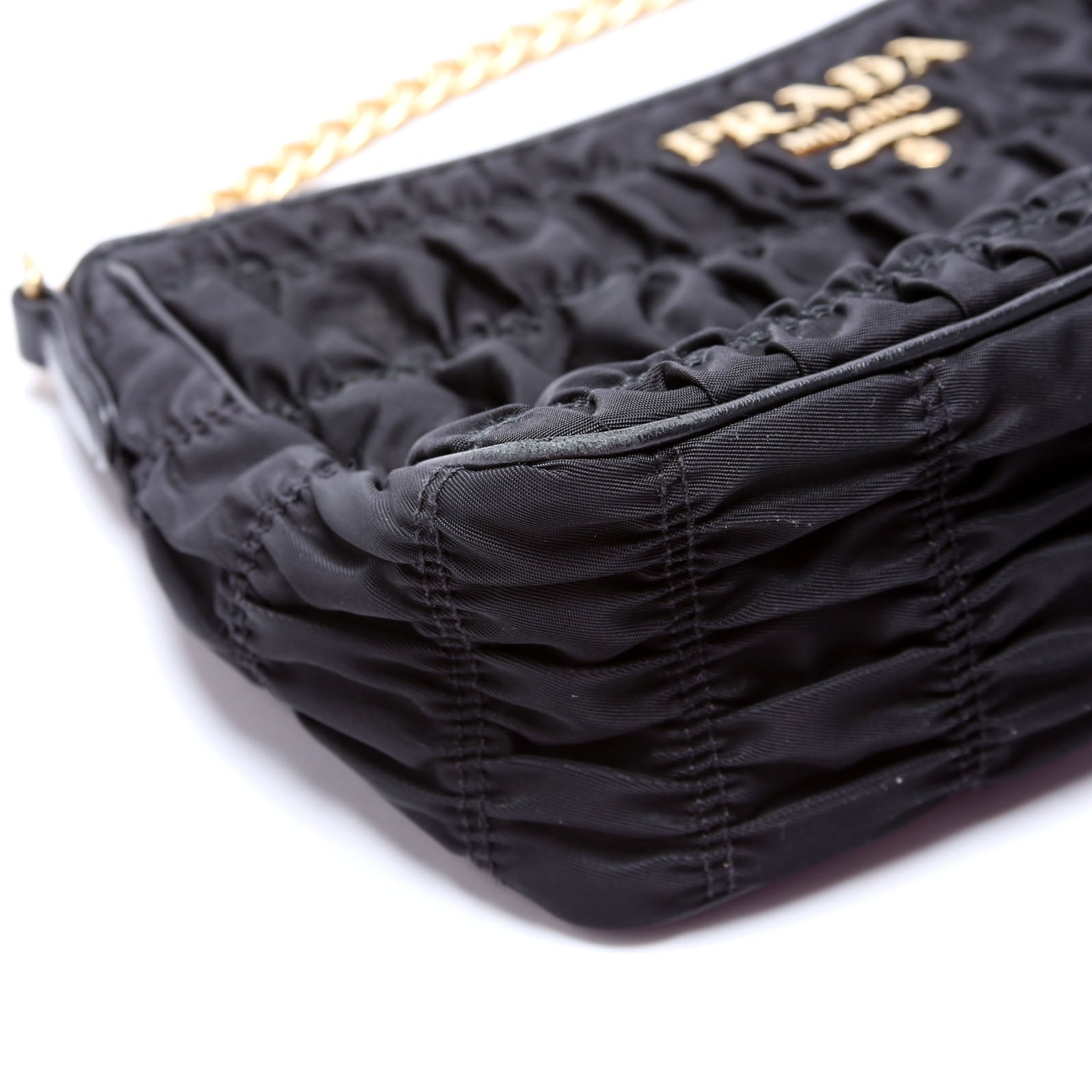1BH152 Tessuto Nylon Gaufre Crossbody Black