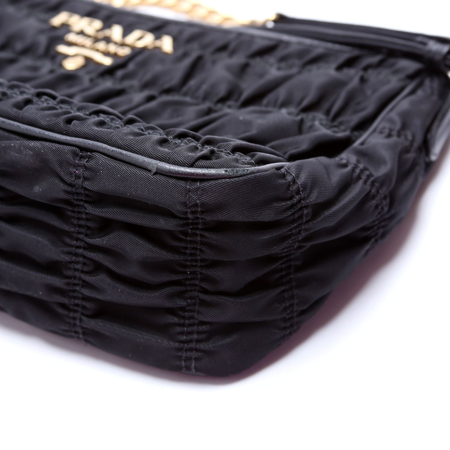1BH152 Tessuto Nylon Gaufre Crossbody Black